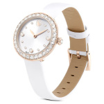 Matrix Tennis watch Swiss Made, Leather strap, White, Champagne gold-tone finish
