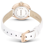Matrix Tennis watch Swiss Made, Leather strap, White, Champagne gold-tone finish