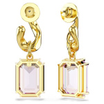 Millenia drop earrings Octagon cut, Purple, Gold-tone plated