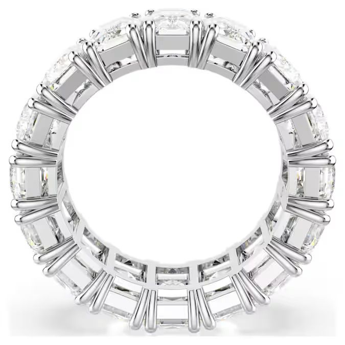 Matrix Vittore ring Baguette cut, White, Rhodium plated