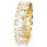 Matrix ring Oval cut, White, Gold-tone plated