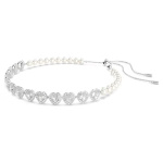 Ariana Grande x Swarovski Tennis choker Mixed cuts, Heart, White, Rhodium plated