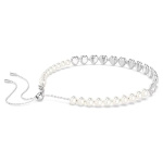 Ariana Grande x Swarovski Tennis choker Mixed cuts, Heart, White, Rhodium plated