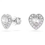 Ariana Grande x Swarovski stud earrings Mixed cuts, Heart, White, Rhodium plated