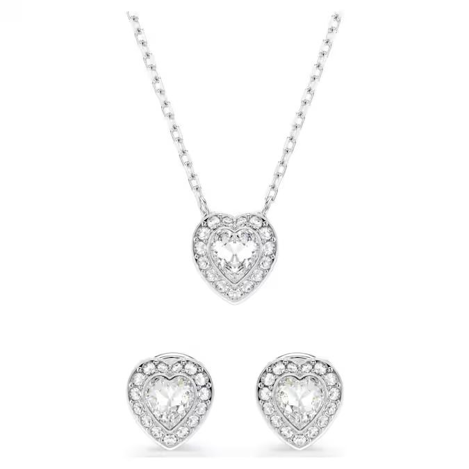 Ariana Grande x Swarovski set Mixed cuts, Heart, White, Rhodium plated