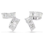 Ariana Grande x Swarovski ear cuffs Baguette cut, White, Rhodium plated