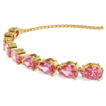 Matrix bracelet Pear cut, Pink, Gold-tone plated