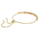 Matrix bracelet Pear cut, Pink, Gold-tone plated