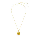 Lucent pendant, Octagon shape, Yellow, Gold-tone plated