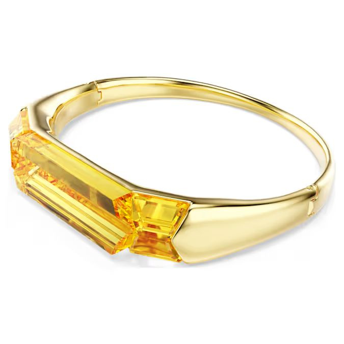 Lucent bangle Yellow, Gold-tone plated