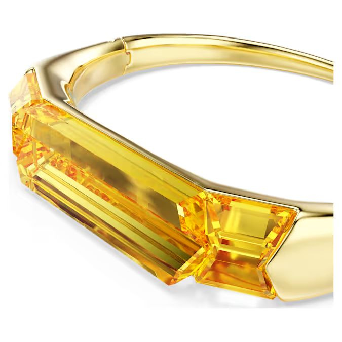 Lucent bangle Yellow, Gold-tone plated