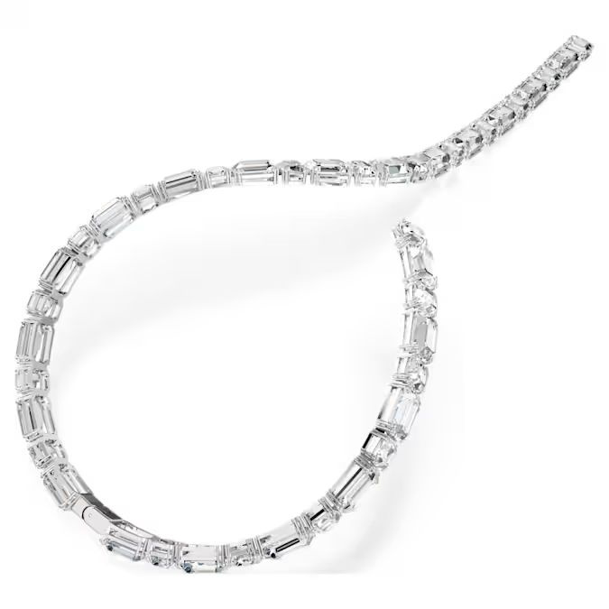 Millenia Tennis necklace Octagon cut, White, Rhodium plated