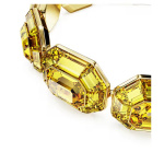 Lucent choker Octagon shape, Yellow, Gold-tone plated