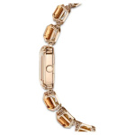 Watch Octagon cut bracelet, Brown, Champagne gold-tone finish