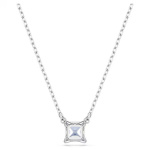 Matrix pendant Square cut, Blue, Rhodium plated