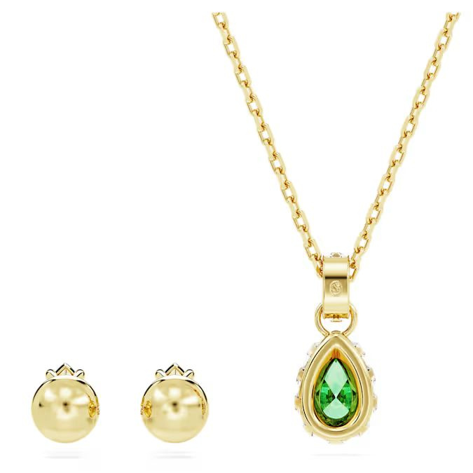 Chroma set Mixed cuts, Green, Gold-tone plated