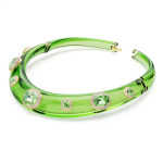 Choker Mixed cuts, Green, Gold-tone plated