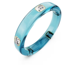 Dulcis bangle Octagon cut, Blue, Gold-tone plated