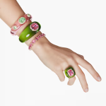 Dulcis cuff Mixed cuts, Multicolored, Gold-tone plated