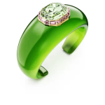 Dulcis cuff Octagon cut, Green, Gold-tone plated