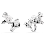 Hyperbola ear cuff Mixed cuts, White, Rhodium plated