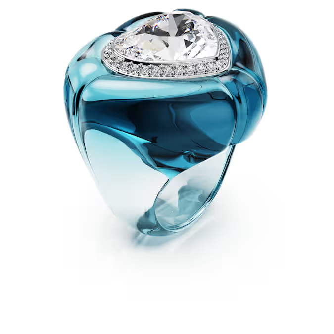 Dulcis cocktail ring Heart cut, Pavé, Heart, Blue