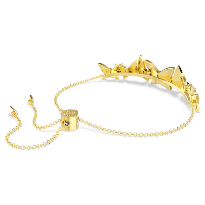 Idyllia Lilia bracelet Butterfly, White, Gold-tone plated