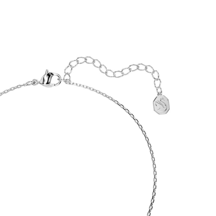 Bella V pendant Round cut, Rhodium plated