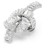 Matrix tack pin Baguette cut, Knot, White, Rhodium plated