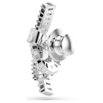 Matrix tack pin Baguette cut, Knot, White, Rhodium plated