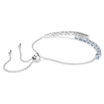 Matrix bracelet Mixed cuts, Blue, Rhodium plated