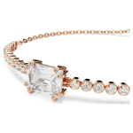 Matrix Tennis bracelet Mixed cuts, White, Rose gold-tone plated