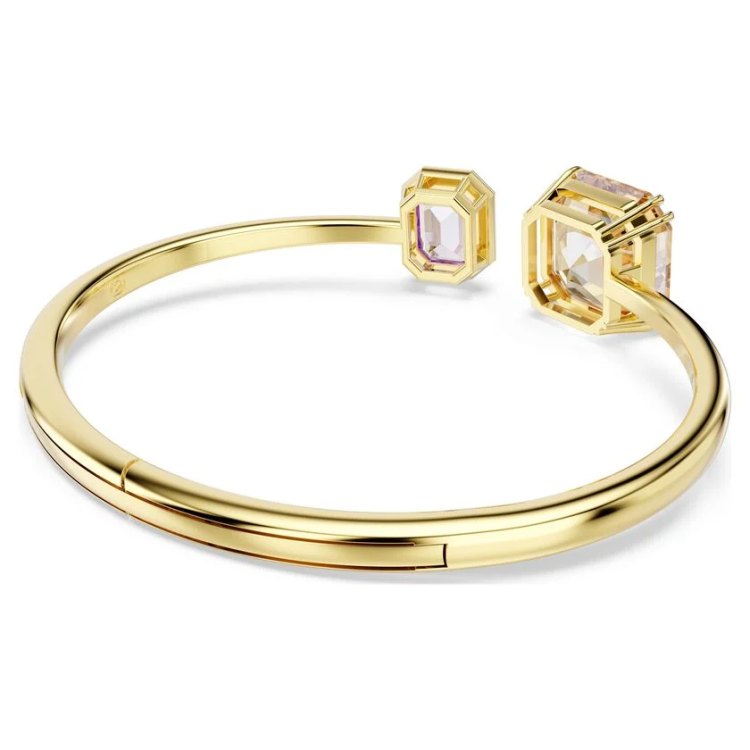 Millenia bangle Octagon cut, Multicolored, Gold-tone plated