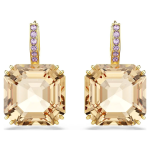 Millenia drop earrings Mixed cuts, Caramel, Gold-tone plated