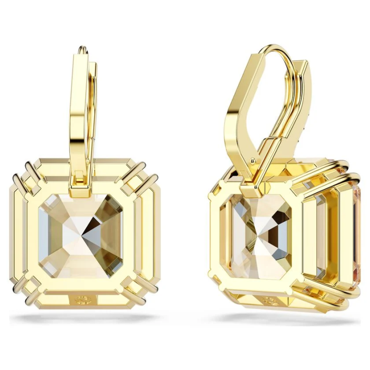 Millenia drop earrings Mixed cuts, Caramel, Gold-tone plated