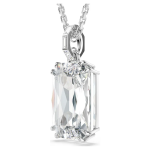 Millenia pendant Octagon cut, White, Rhodium plated