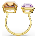 Millenia open ring Octagon cut, Multicolored, Gold-tone plated
