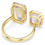 Millenia open ring Octagon cut, Multicolored, Gold-tone plated