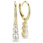 Stilla Attract hoop earrings Round cut, White, Gold-tone plated