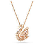 Swan pendant Mixed cuts, Swan, Pink