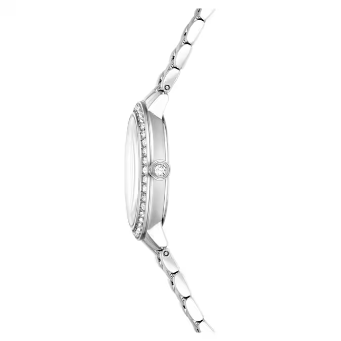 Watch Swiss Made, Metal bracelet, Silver tone, Stainless steel