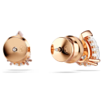 Stilla stud earrings Pear cut, White, Rose gold-tone plated