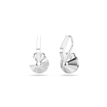 Bella drop earrings Round cut, Pink, Rhodium plated
