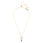 Mesmera pendant Pear cut, Red, Rhodium plated