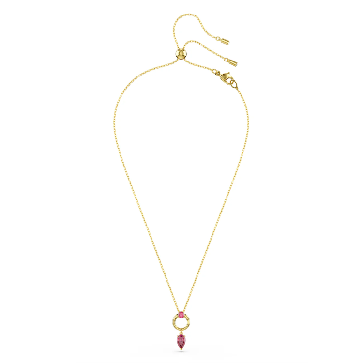 Mesmera pendant Pear cut, Red, Rhodium plated