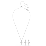 Mesmera set, Pear cut, White, Rhodium plated