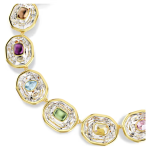 Chroma Tennis necklace Octagon cut, Multicolored, Gold-tone plated