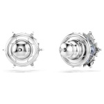 Magic stud earrings Snowflake, Blue, Rhodium plated