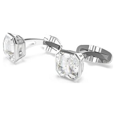 Millenia cufflinks Octagon cut, White, Rhodium plated