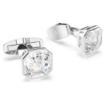 Millenia cufflinks Octagon cut, White, Rhodium plated